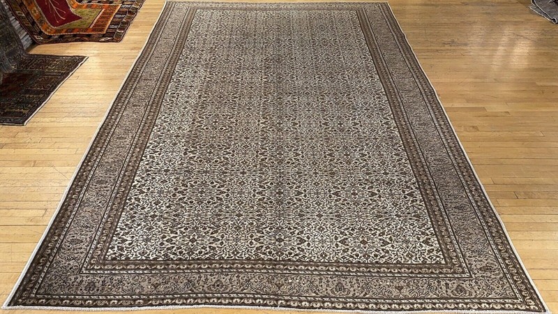 Antique 1940-1950's Wool Colored Floral Hereke Area Rug 8x12 ft gallery