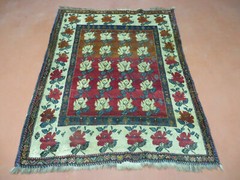 4′ X 5′ Semi Antique Handmade Fine Turkish Flowers Bouquet Wool Rug Nice