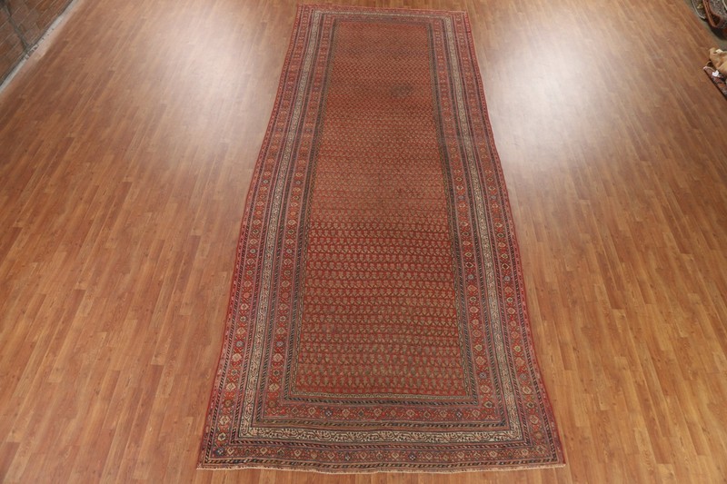 Pre-1900 Antique Malayer Vegetable Dye Hand-knotted Runner Rug 6' 4" x 16' 3" gallery