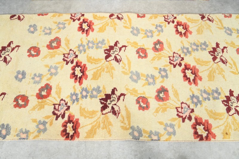 Turkish Rug Runner Hand-Knotted Carpet Vintage Runner Oushak Rug 3x9 ft,1219 gallery