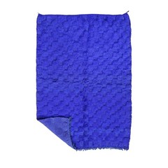Moroccan Handmade Beniourain Rug 5’2×7’2 Berber Checkered Blue Wool Carpet