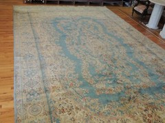 WOW! 12×19 Antique Oversize/Palace size Kermaan Oriental Area Rug BLUE wool