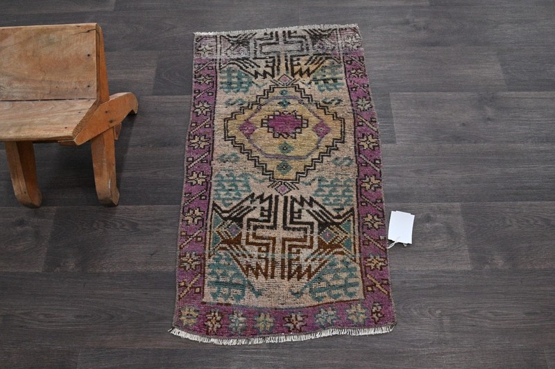 Oushak Turkish Doormat Rug 2x3 PURPLE Anatolian Handmade Vintage Small Kilim Rug gallery