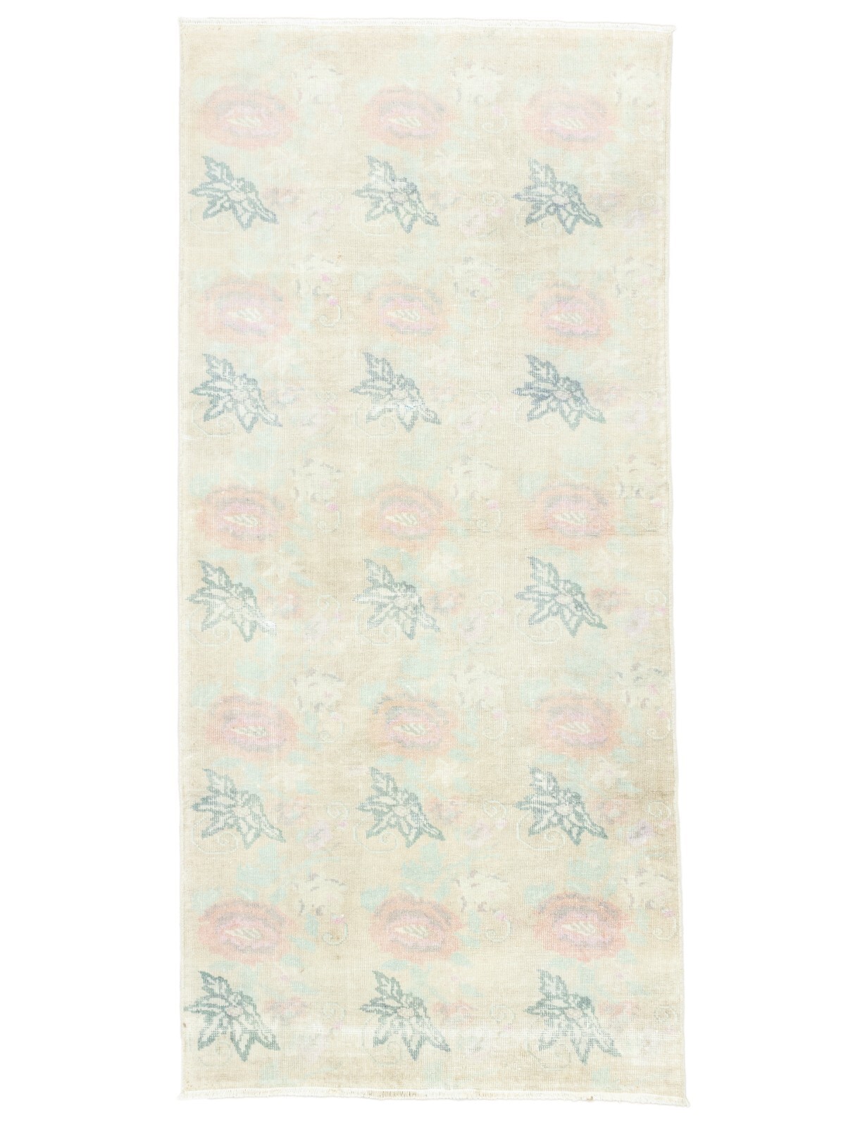 Vintage Turkish Oushak Runner 3.11x8.5 ft – Ivory Pastel – Quiet Luxury Hall Rug gallery