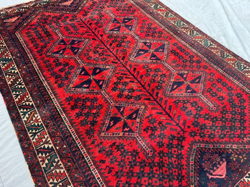 5'9x7'10 Ft Vintage Caucasian Geometric Medallion Hand Knotted Wool Rug gallery