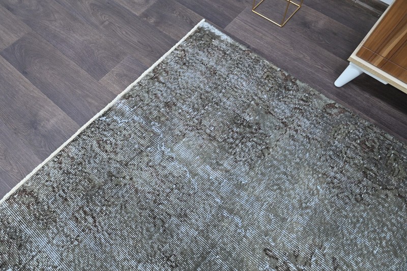 Oushak Turkish Vintage Rug 6x8 Kilim Rug Anatolian Handmade Boho Decor GRAY gallery
