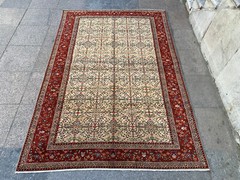 4’10” X 7’2” Vintage Carpet Natural Village Rug Handmade Rug.SKU:K1710