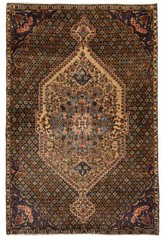 Vintage 3’11” x 5’11” Traditional Hand Knotted Vegetable Dye Wool Area Rug