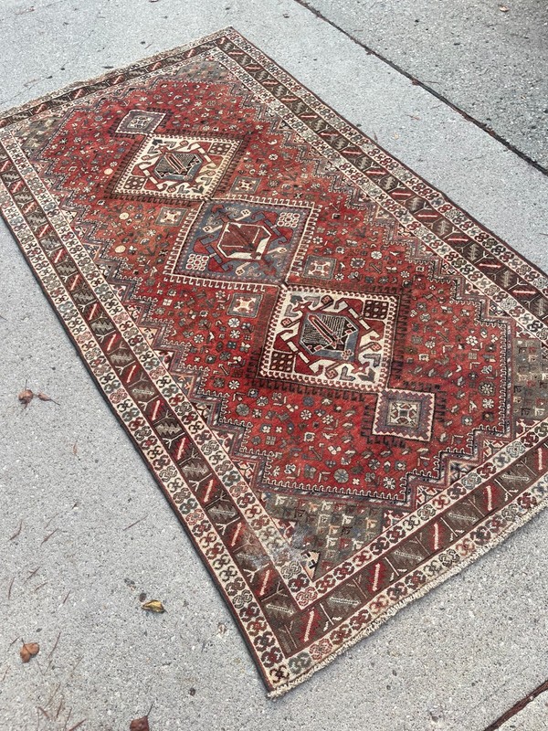 Vintage Hand Knotted Wool Area Rug 5'4" X 9"9" gallery