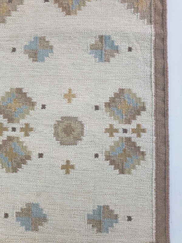 Vintage Handmade Traditional Geometric Brown Beige Kilim Rug Carpet 151x81cm gallery