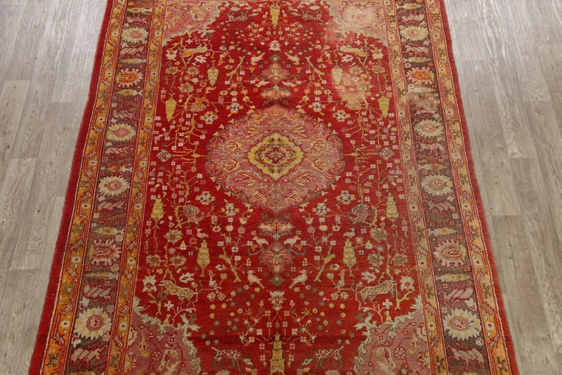 Pre-1900 Handmade Vegetable Dye Oushak Oriental Area Rug Antique Carpet 7x10 gallery