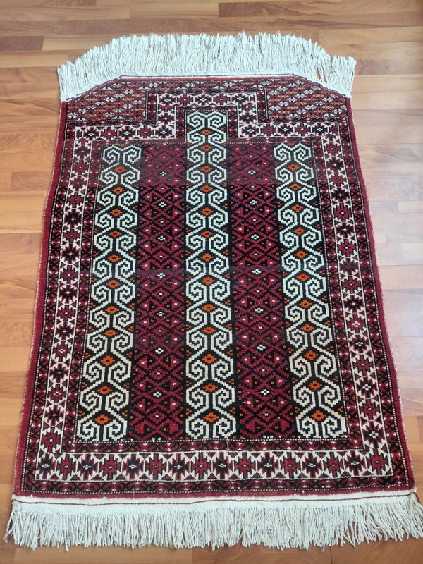 Antique Turkoman Rug Geometric Kitchen Decor Rug Handmade Wool Carpet Rug gallery