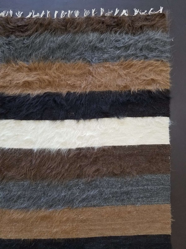 Fine Vintage Traditional Hand Made Oriental Wool Black Beige Kilim 190x134cms gallery