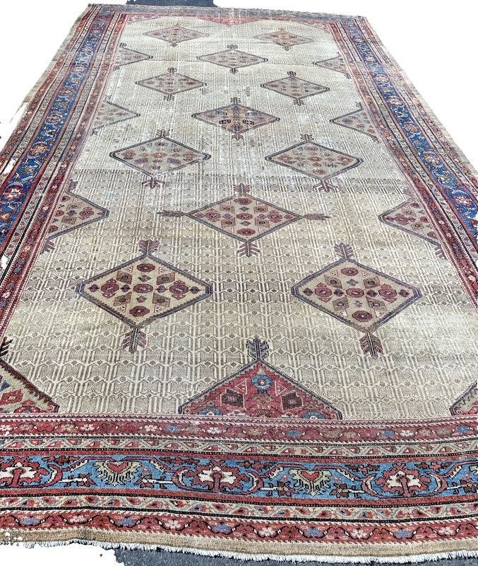Auth: 19/20th C Antique Camel Hair Sarab - Rare Elegant Multi Medallion 11X20 gallery