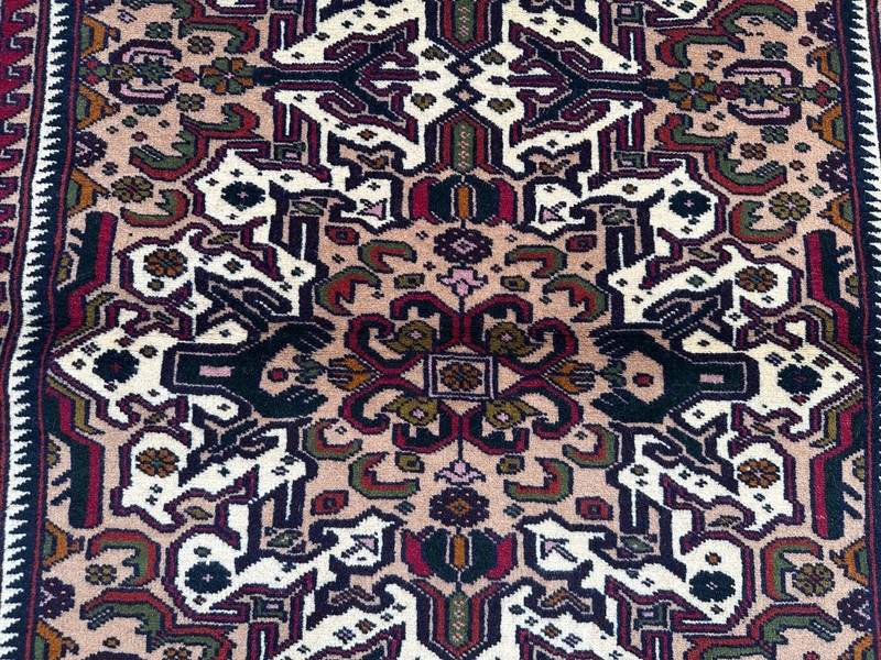 4'2x6'2 ft Vintage Afghan Hand Knotted Rug Oriental Geometric Wool Boho Carpet gallery