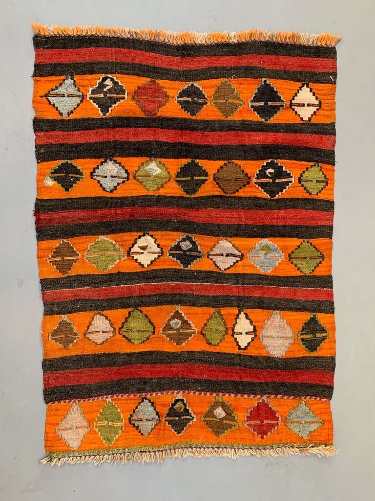 Small Vintage Turkish Kilim Rug 113x84 cm Wool Kelim gallery