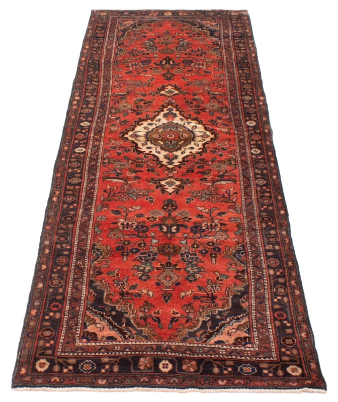 3'7" x 10'4" Vintage Hand-knotted Runner Rug Traditional Oriental Wool Carpet gallery