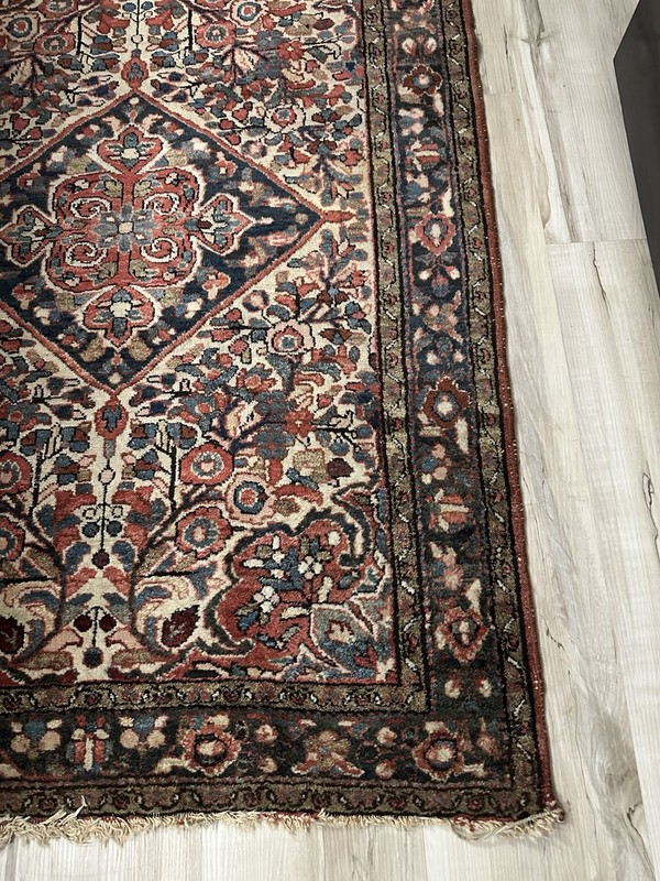 Antique Hand Knotted Oriental Wool Rug 59”x40” gallery