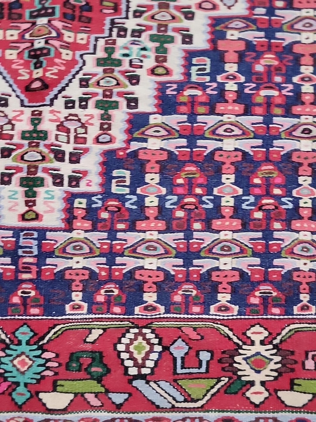 Geometric Heriz Serapi Antique Rug Hand-Knotted Wool Carpet 4'×5' gallery