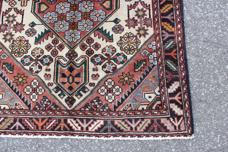 Terra Cotta Geometric Tribal Turkish 3' 7" x 4' 11" Brown Hand Knotted Area Rug gallery