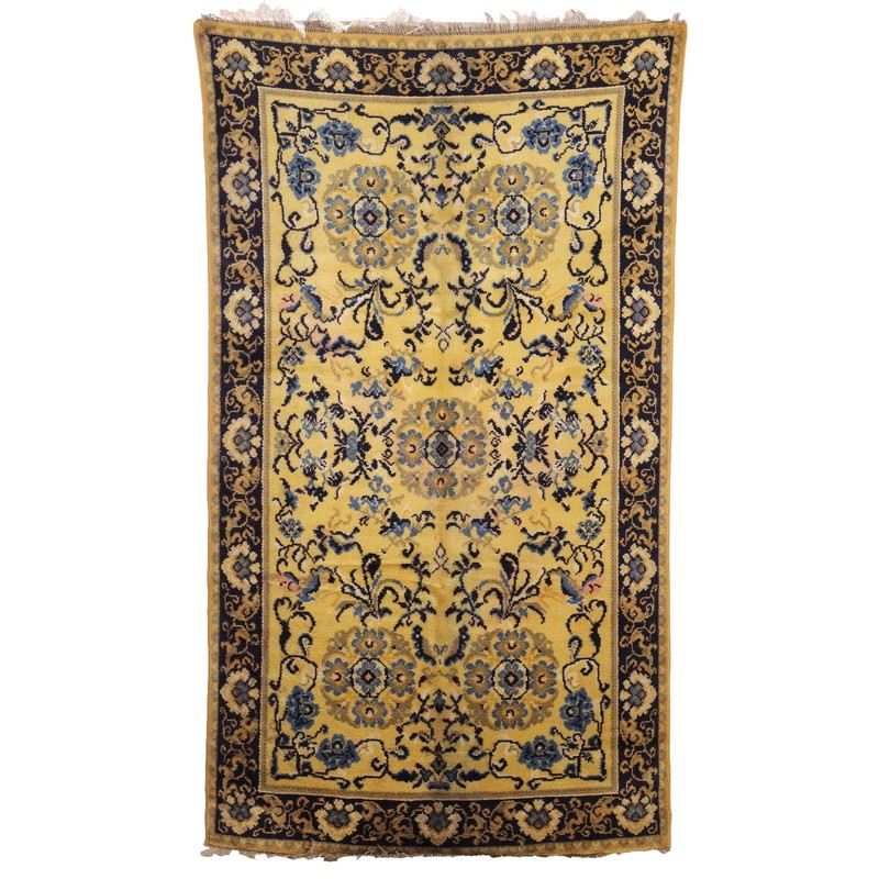 Antique Peking Carpet Cotton Wool Heavy Knot China 98 x 56 In gallery