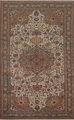 Vintage Anatolian Oriental Area Rug 7×10 Hand-knotted Wool Floral Motifs Turkish