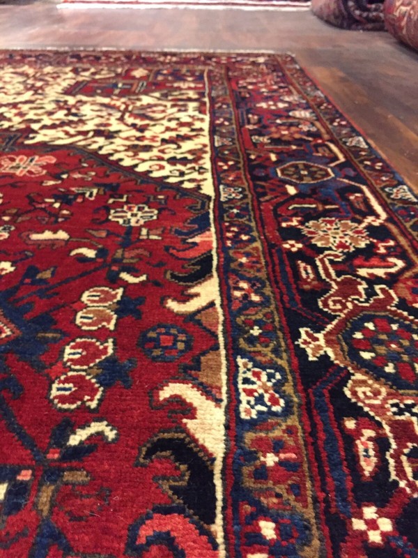 Genuine Hand Knotted Vintage Heriz Serapi Area Rug Geometric Carpet 8’5x11’2,304 gallery