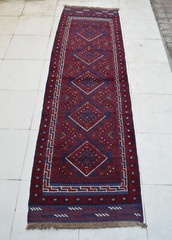 2’4 x 8’1 ft Handmade afghan tribal mushvani wool runner rug, hallway runner rug