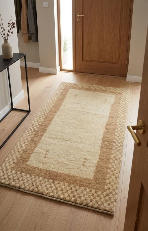 HandmadeTribal Bordered Oriental Rug 3x4 Ft Entryway Accent Carpet Home Decor gallery
