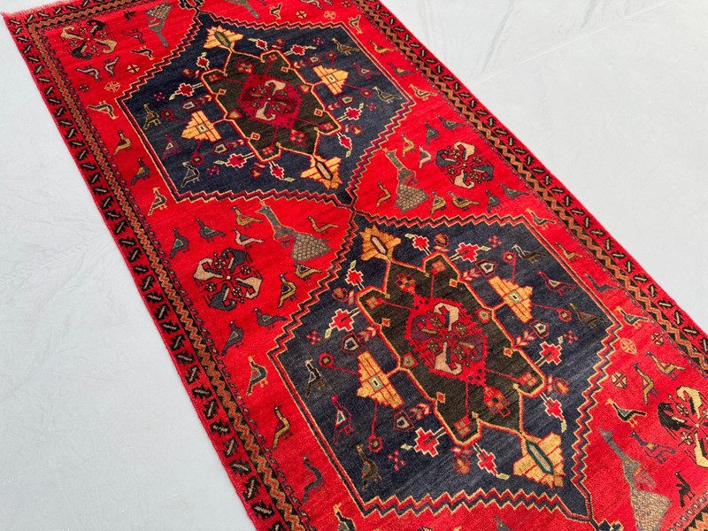 Vintage Afghan Hand-Knotted Soft Wool Rug – Intricate Geometric Area Kitchen Rug gallery