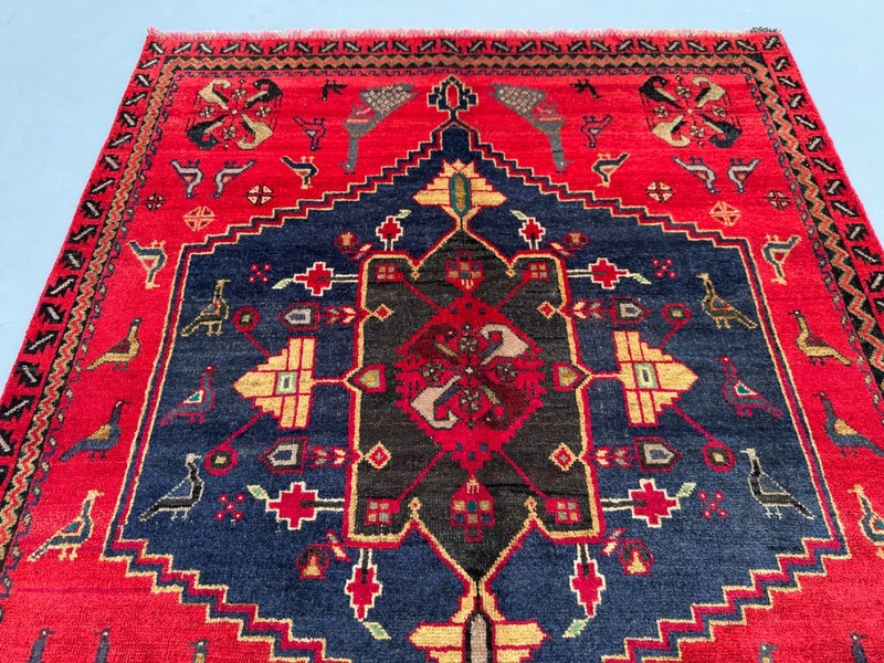 Vintage Afghan Hand-Knotted Soft Wool Rug – Intricate Geometric Area Kitchen Rug gallery