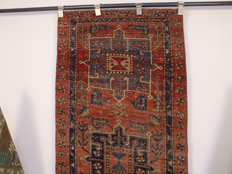3x10 Red Wool Runner Rug, Hallway Oriental Rug, Neutral Wool Rug, 2.6x9.8 Ft gallery