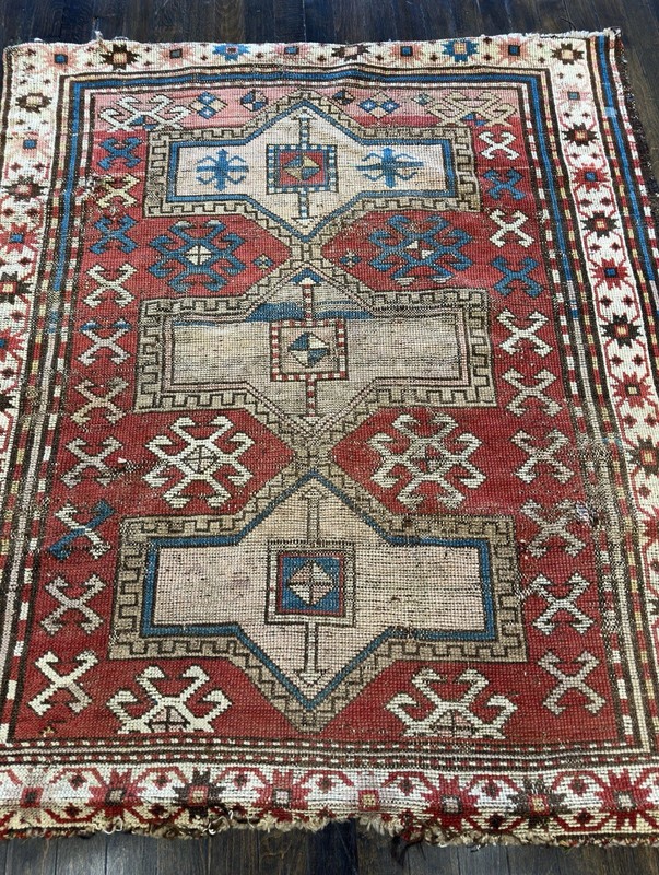 Antique Caucasian Fachralo c.1900 3’8x4’4 Extremely Rare Authentic Museum Piece gallery