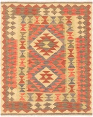 Vintage Hand Woven Area Rug 3’2″ x 3’11” Traditional Wool Oriental Carpet