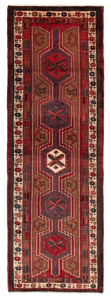 3'6" x 10'7" Vintage Hand-knotted Runner Rug Traditional Oriental Wool Carpet