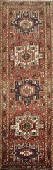 Vintage Geometric 11 ft Runner Tribal Hand-knotted Hallway Nomadic Carpet 3×11