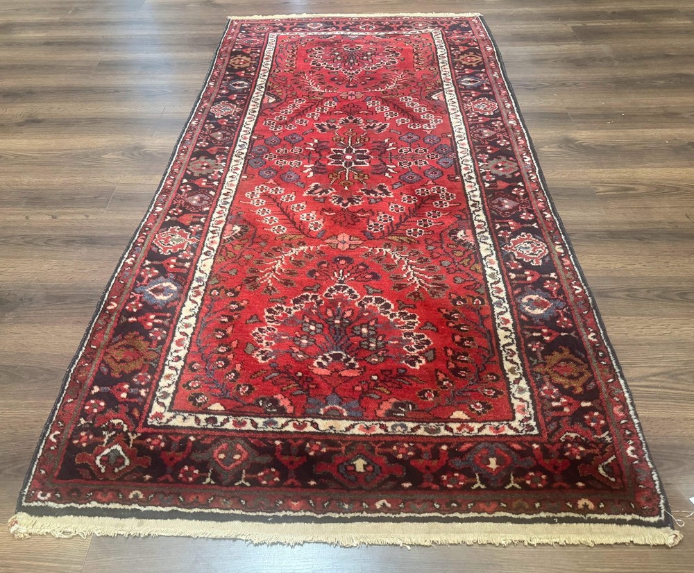 Red Per'sian Malayer Rug 2.6 x 8.6 Floral Antique Carpet