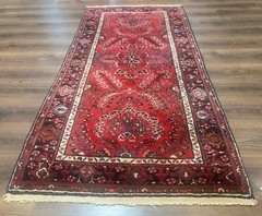 Red Per’sian Malayer Rug 2.6 x 8.6 Floral Antique Carpet