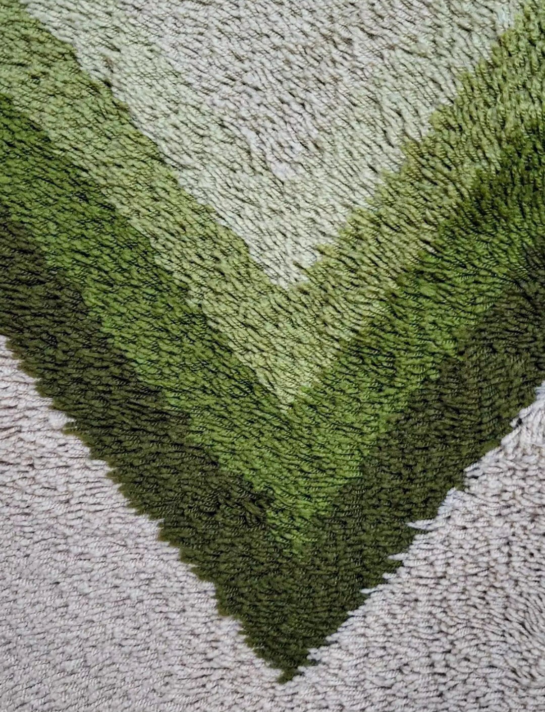 DESSO Allegro Rug Shag dralon wool green brown Pop Art vintage Mid Century 70s gallery