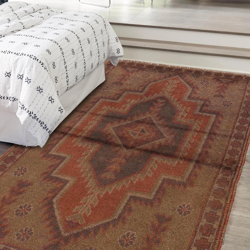 Authentic Overdyed Rug Handmade Vintage Carpet 4.4x2.9 ft gallery