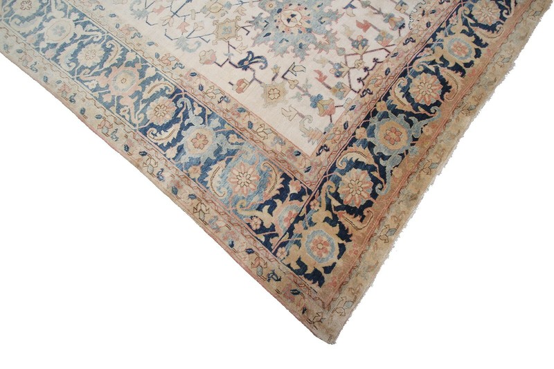13x19 Antique Traditional Geometric Handmade Area Rug Ivory 406cm x 570cm c.1920 gallery
