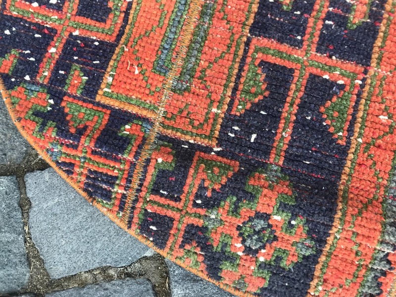 Home Decor Rug, Turkish Vintage Rug, Boho Decor Rug, Oushak Kilim Rug,2,6x2,6ft gallery