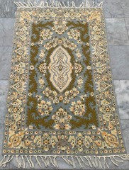 Vintage Aubusson Rug: Hand-woven Chain Stitch Carpet, Home Decor 3×4 ft