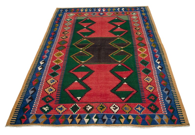 4x6 ft Rug OUSHAK RUG Hand Woven Vintage Turkish Kilim Rug Flat Weave Area Rug gallery