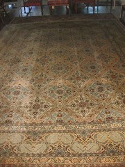 Antique wool Kaschan carpet #1, circa 1910-1930, 14×10.5 feet