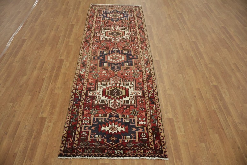 Vintage Geometric 11 ft Runner Tribal Hand-knotted Hallway Nomadic Carpet 3x11 gallery