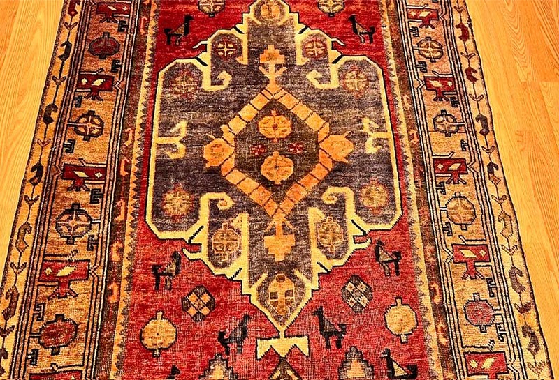4.7x9.6 Handmade Vintage One Of A kind Village Made Natural Wool Pictorial Rug gallery