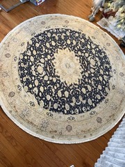 Pak Rug 79x79inch, Wool Hand Knotted Vintage Round