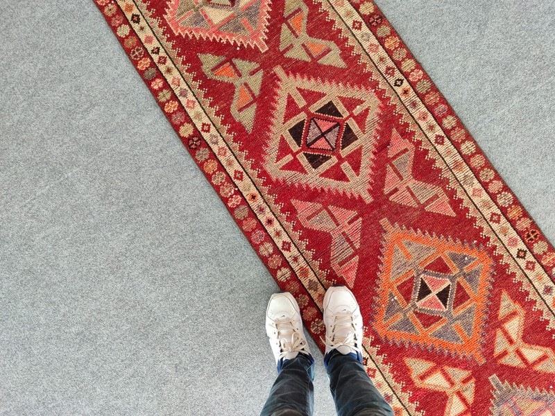 2.7 x 13 Ft, Antique rug 3x13, Turkish runner 3x13 vintage, Tribal Herki rug gallery