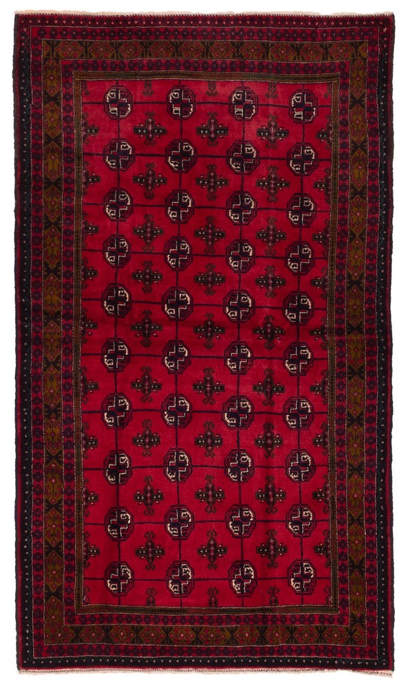 Vintage Hand-Knotted Area Rug 4'5" x 7'8" Traditional Oriental Wool Carpet